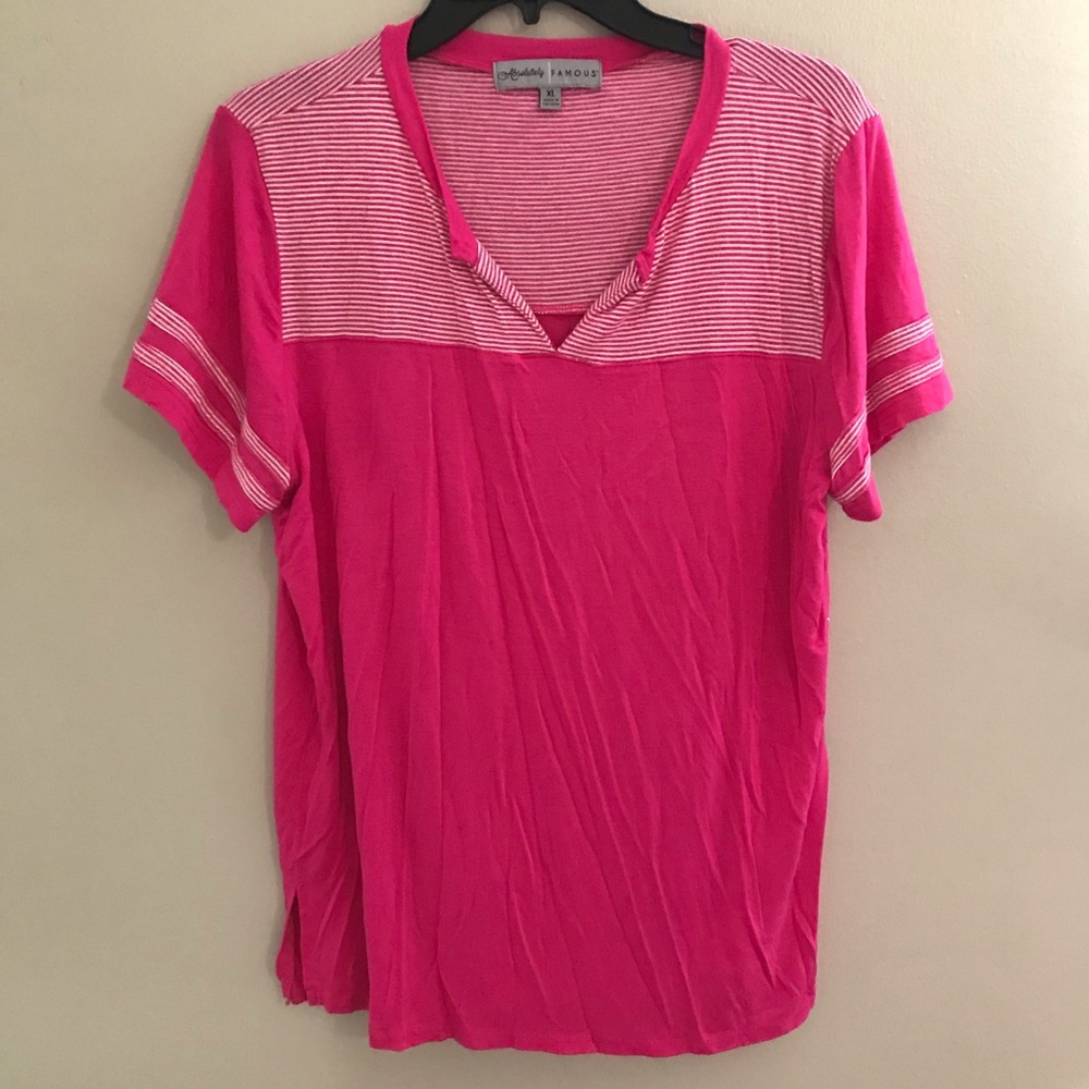 Hot pink short sleeve top